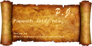 Papesch Jolánta névjegykártya